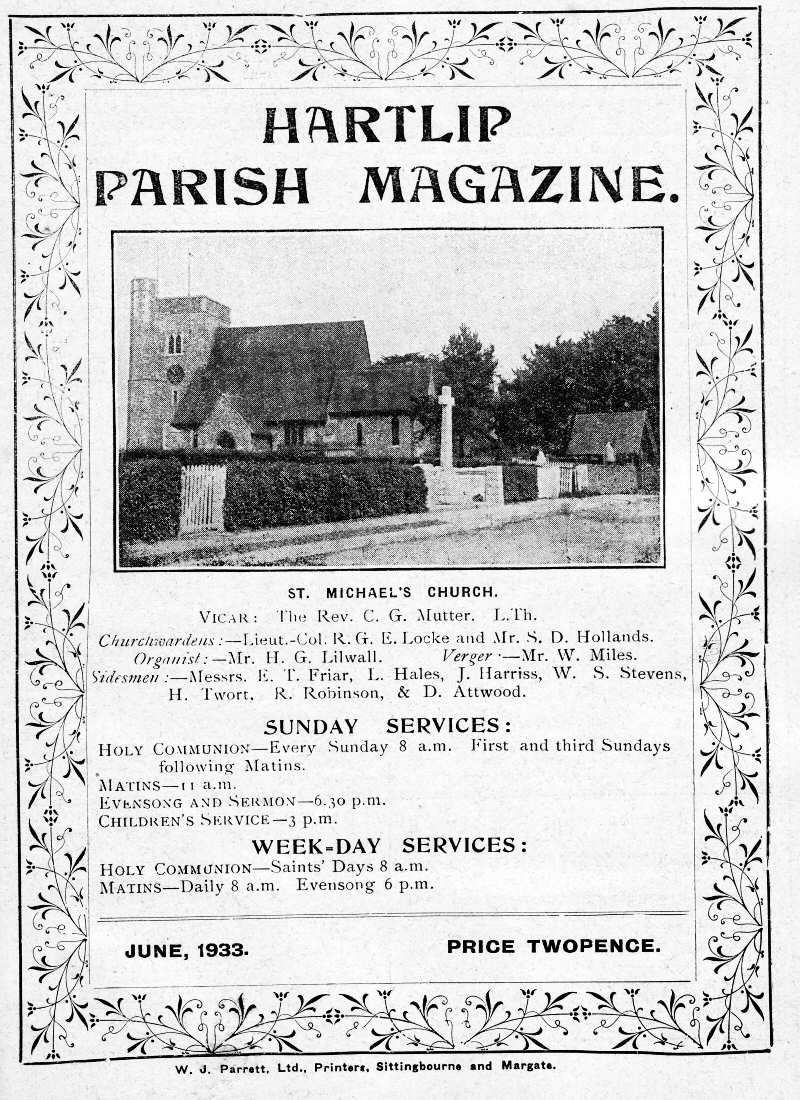 Parish Magazine page number 1 for Jun 1933