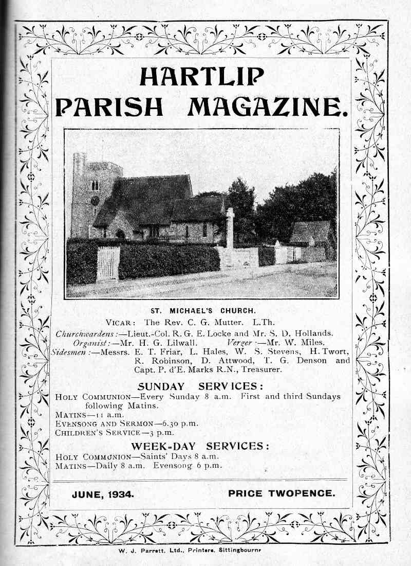 Parish Magazine page number 1 for Jun 1934