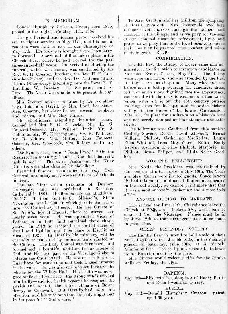 Parish Magazine page number 2 for Jun 1934