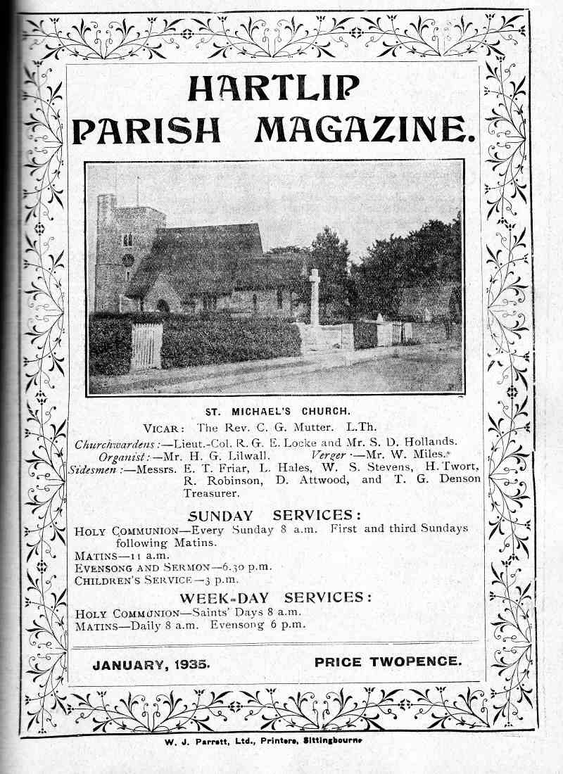 Parish Magazine page number 1 for Jan 1935
