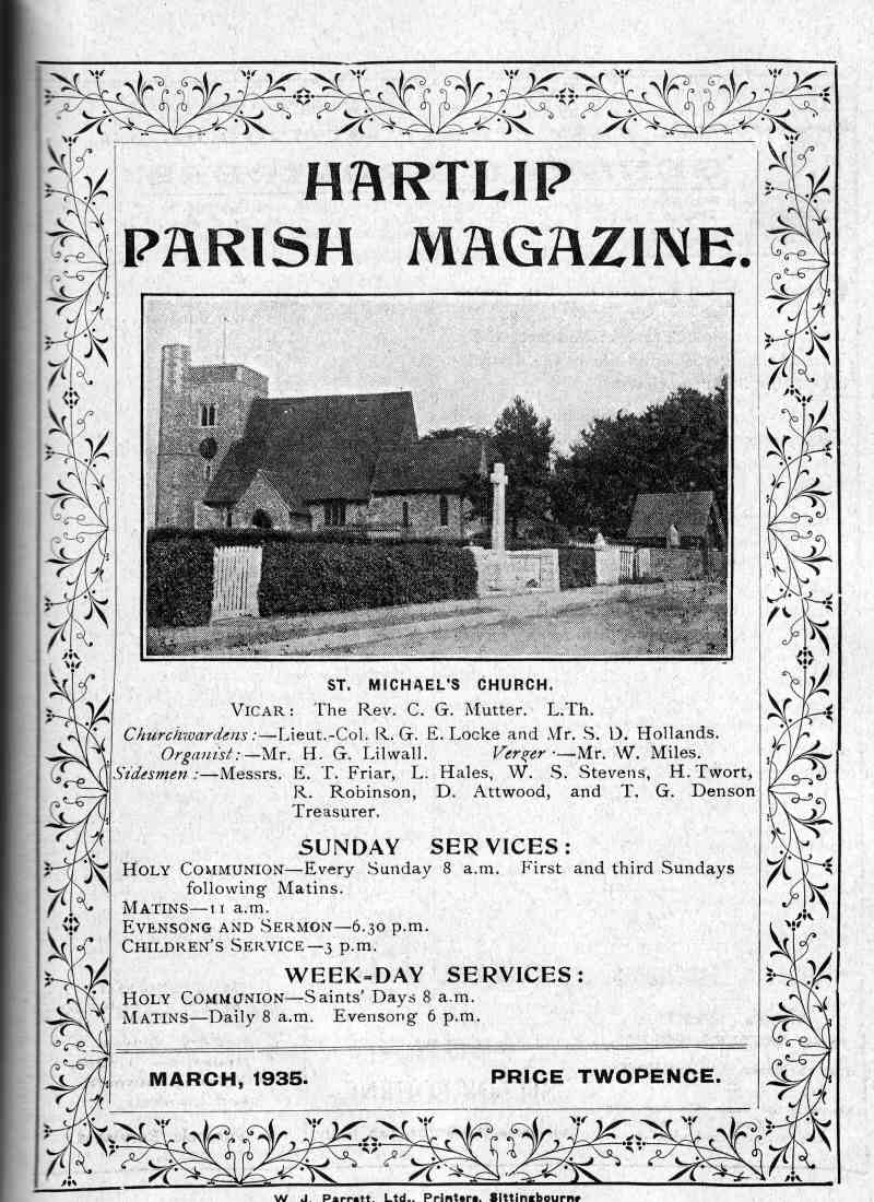 Parish Magazine page number 1 for Mar 1935