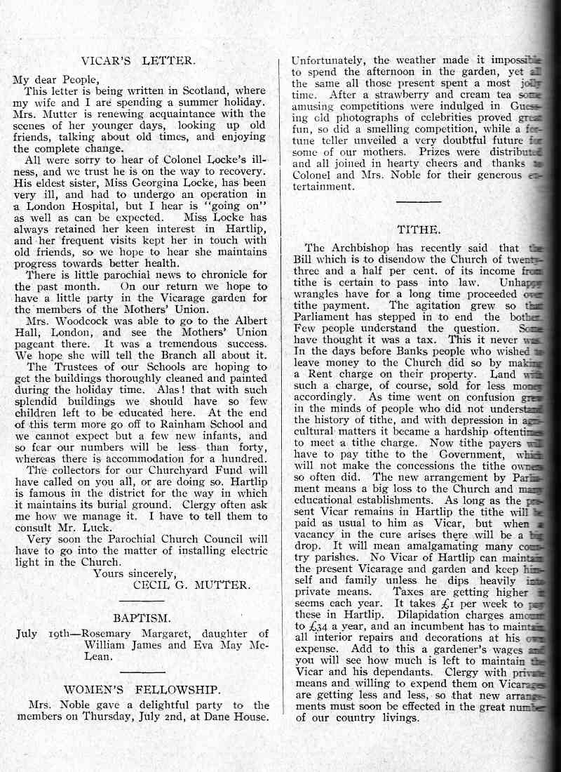 Parish Magazine page number 2 for Aug 1936