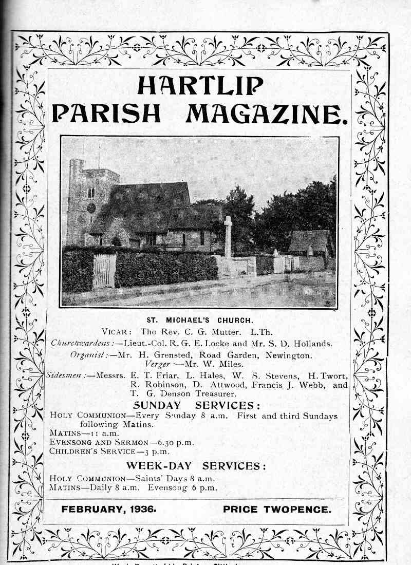 Parish Magazine page number 1 for Feb 1936