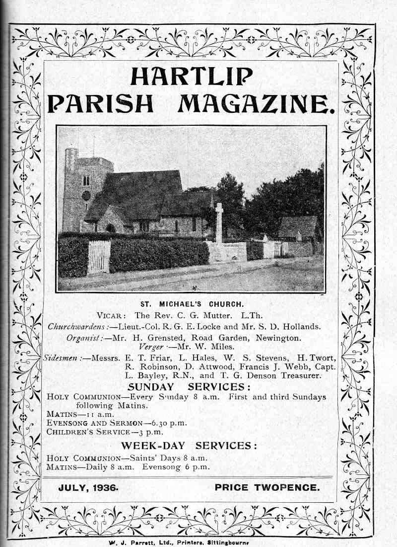 Parish Magazine page number 1 for Jul 1936