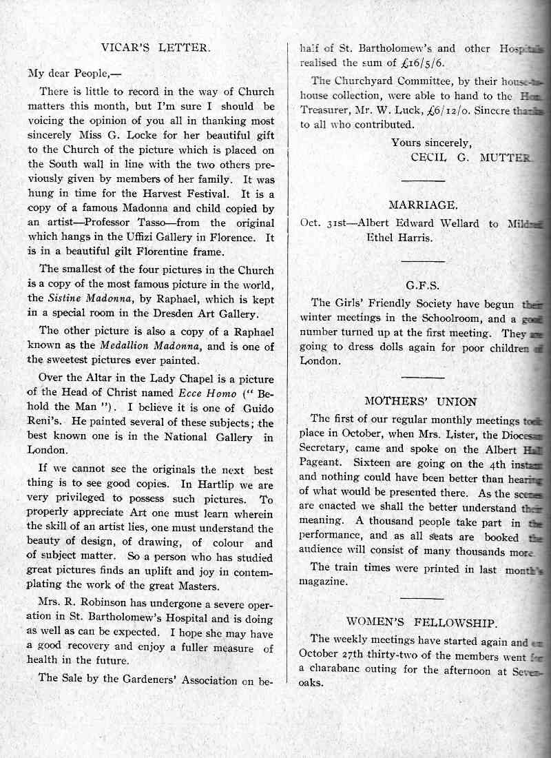 Parish Magazine page number 2 for Nov 1936