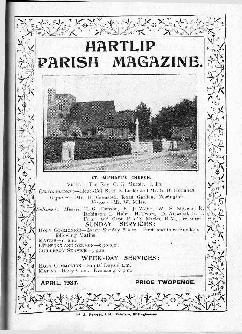 Parish Magazine page number 1 for Apr 1937