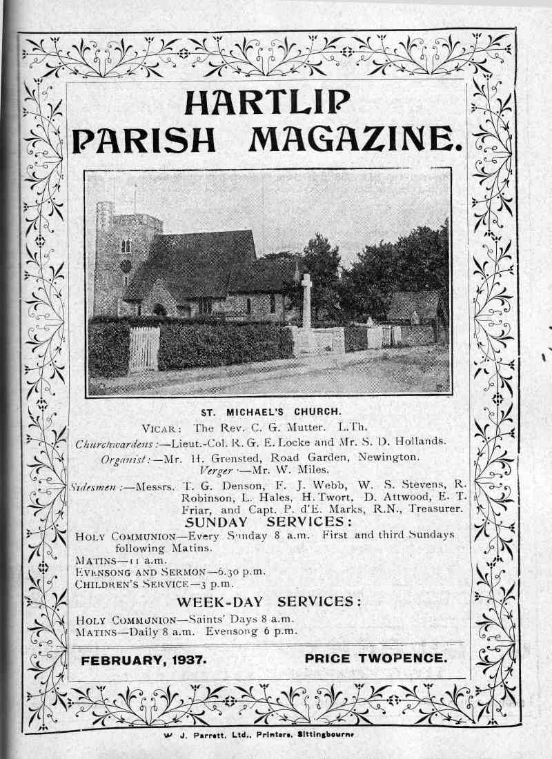 Parish Magazine page number 1 for Feb 1937