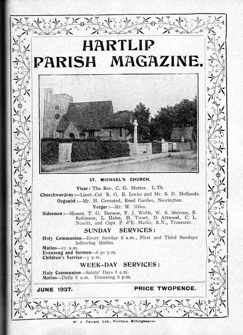 Parish Magazine page number 1 for Jun 1937