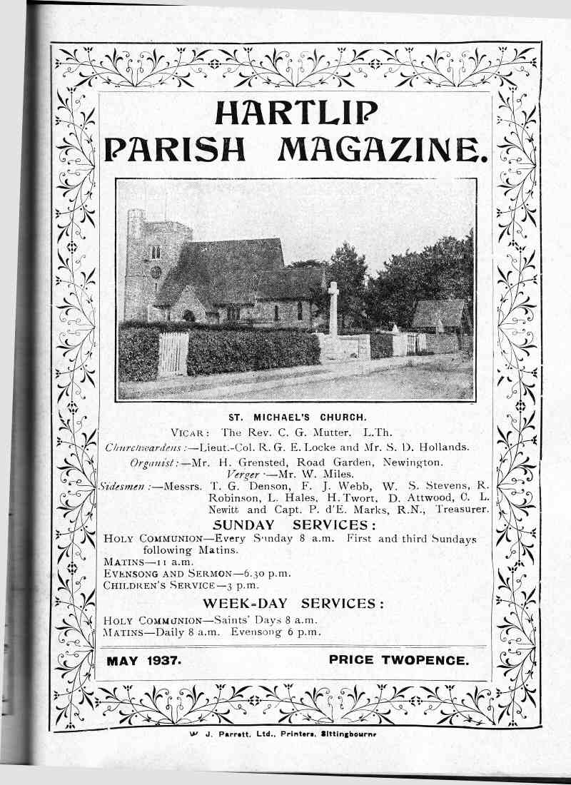 Parish Magazine page number 1 for May 1937