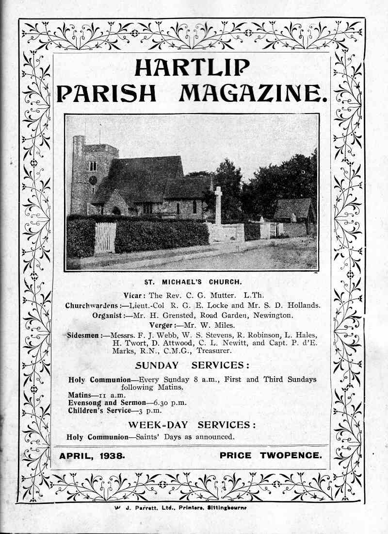 Parish Magazine page number 1 for Apr 1938