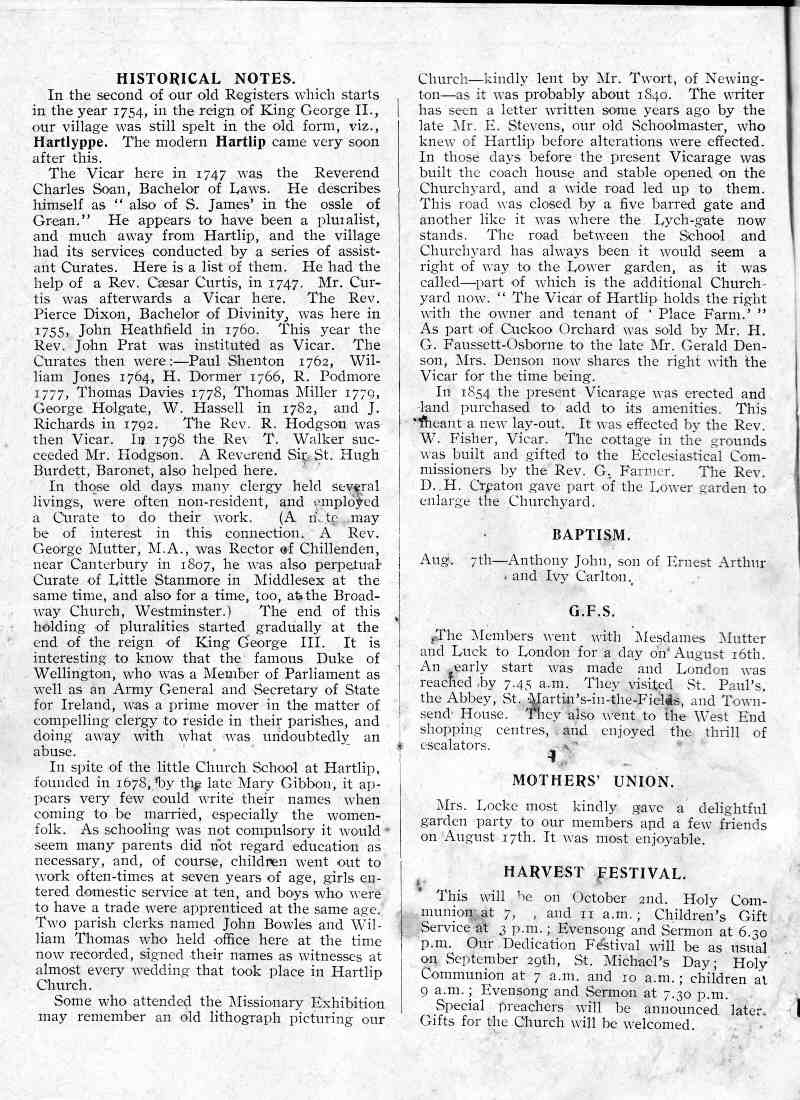 Parish Magazine page number 2 for Sep 1938