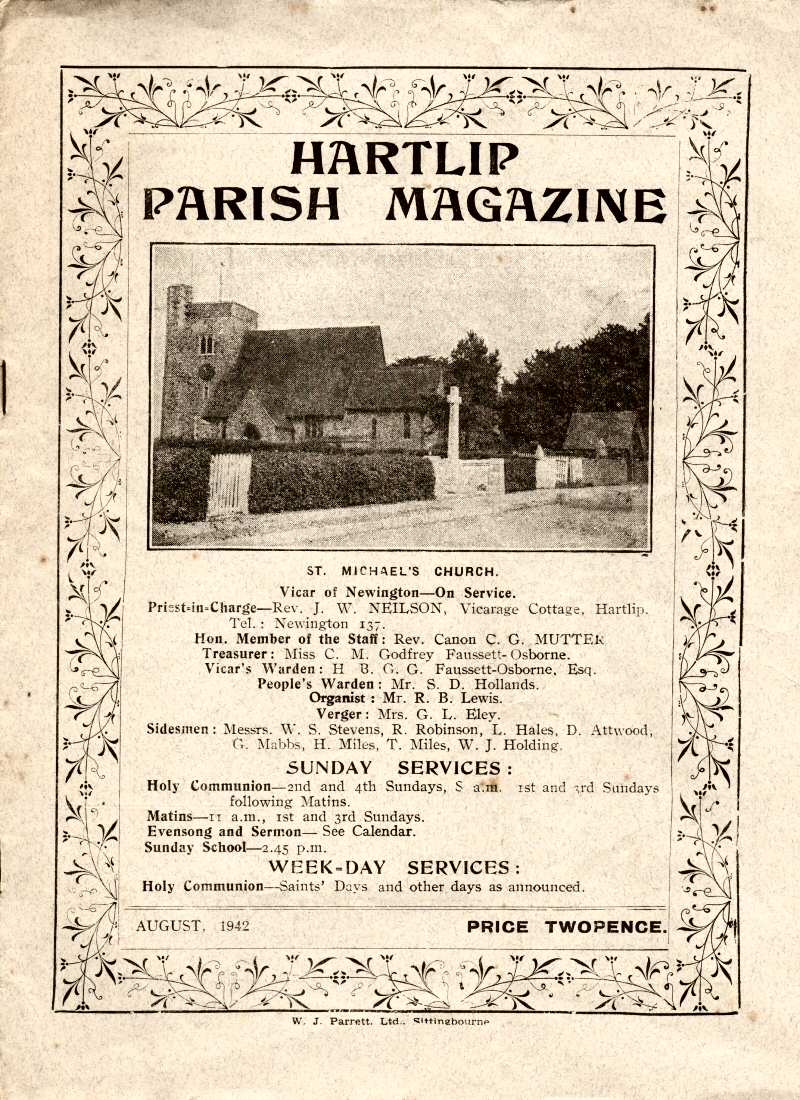 Parish Magazine page number 1 for Aug 1942