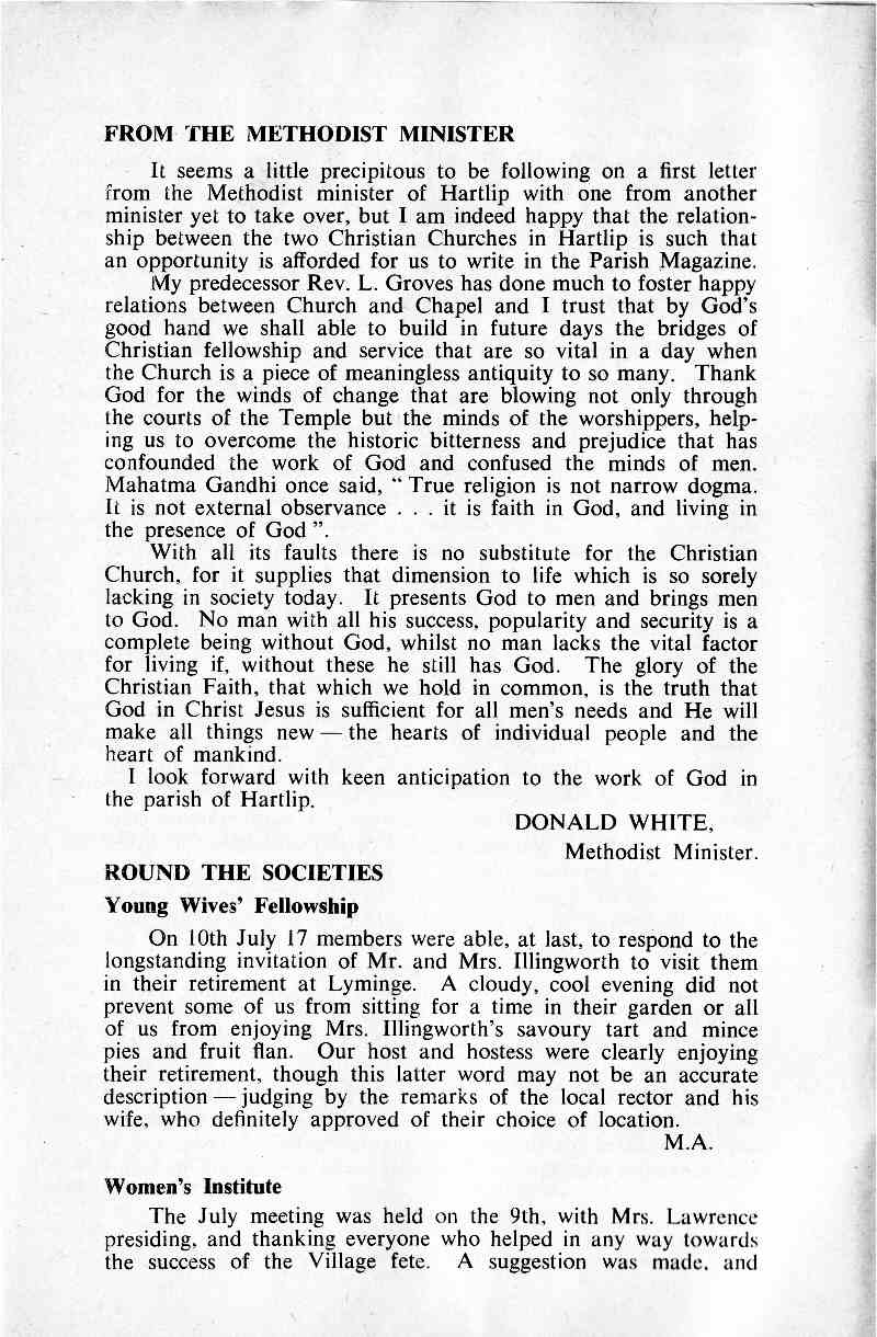 Parish Magazine page number 4 for Aug 1963