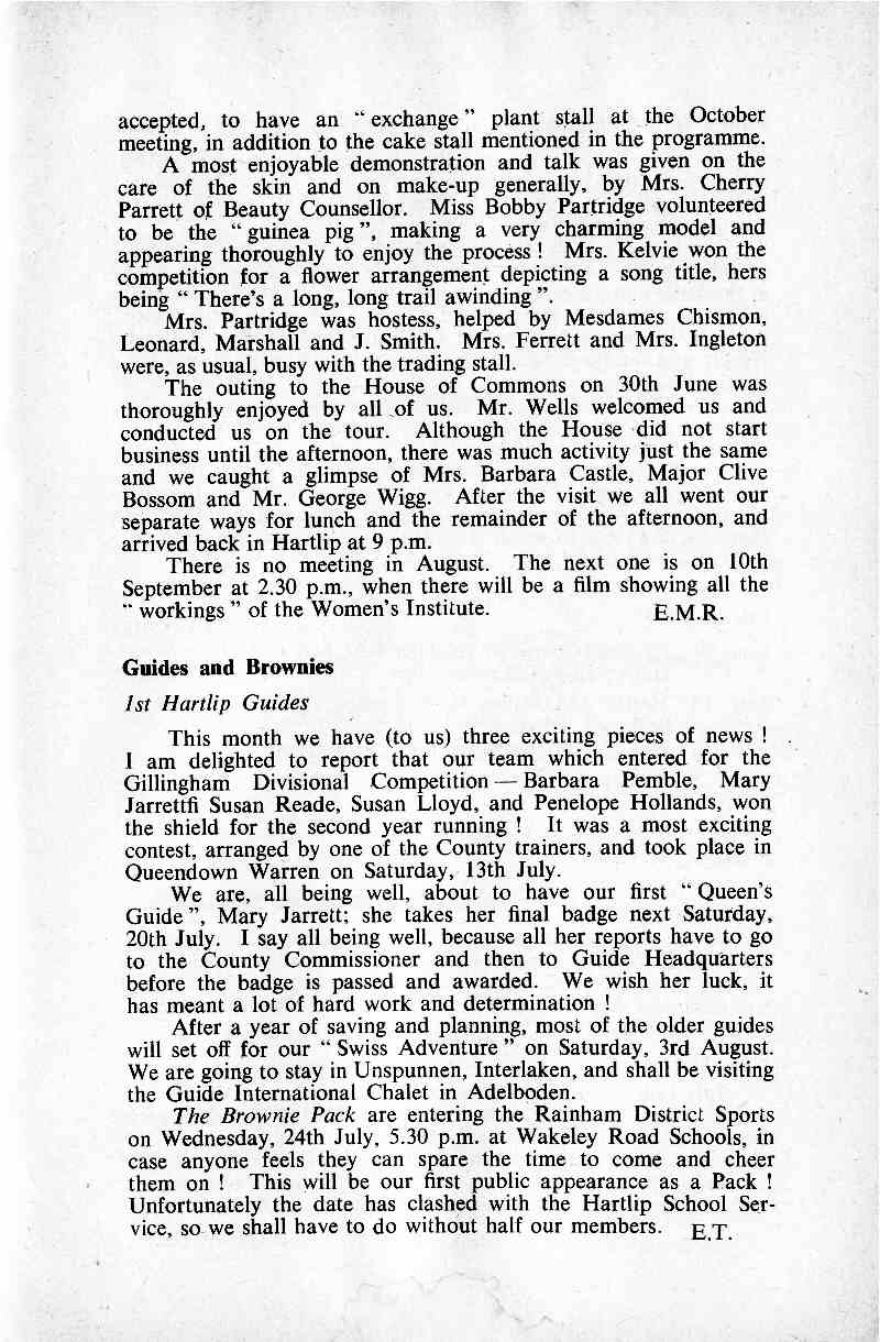 Parish Magazine page number 5 for Aug 1963