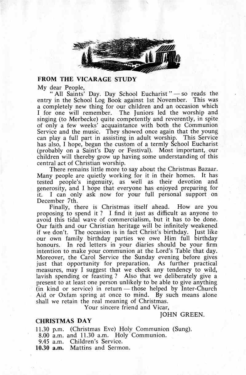 Parish Magazine page number 3 for Dec 1963