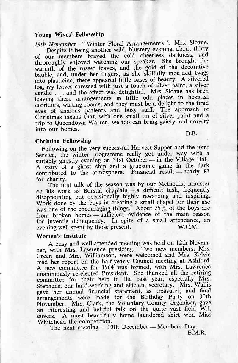 Parish Magazine page number 6 for Dec 1963