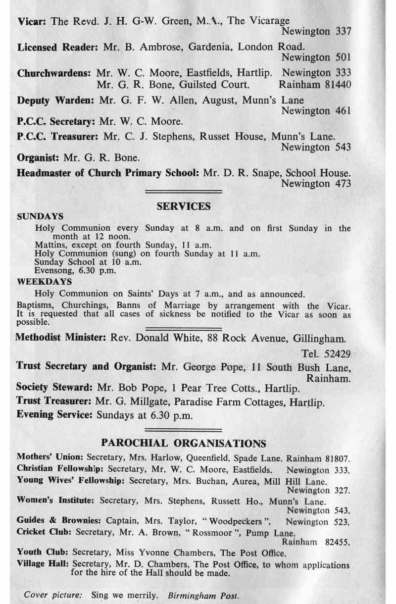 Parish Magazine page number 2 for Nov 1963