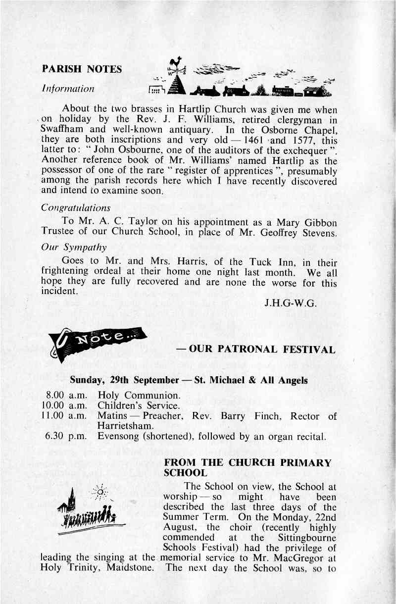 Parish Magazine page number 4 for Sep 1963