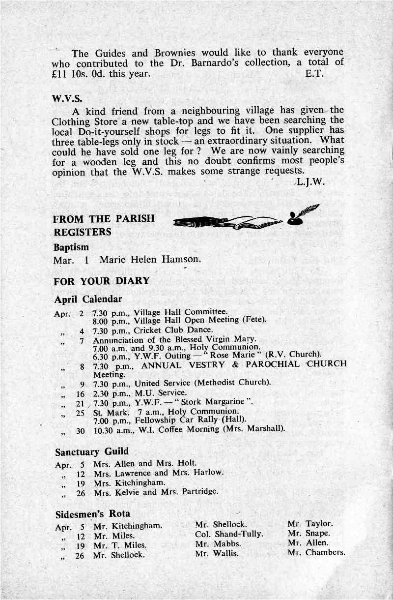 Parish Magazine page number 7 for Apr 1964