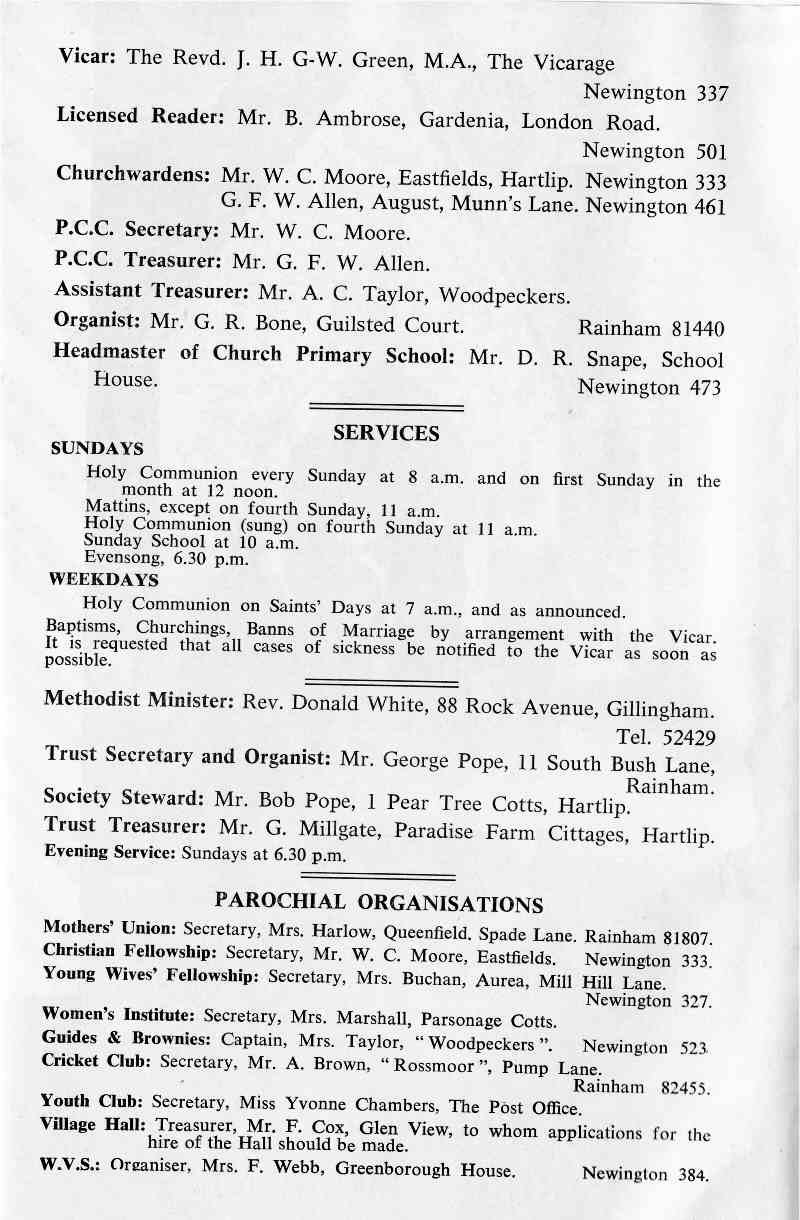 Parish Magazine page number 2 for Aug 1964