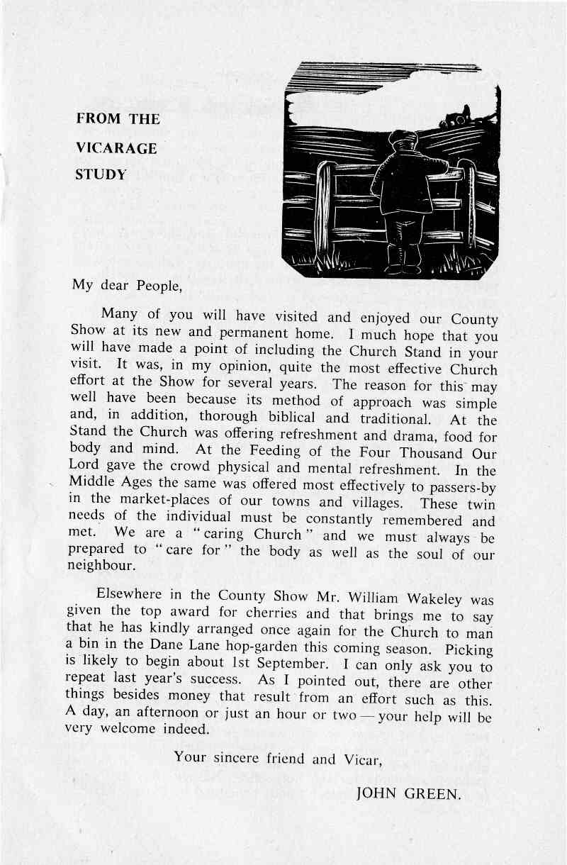 Parish Magazine page number 3 for Aug 1964