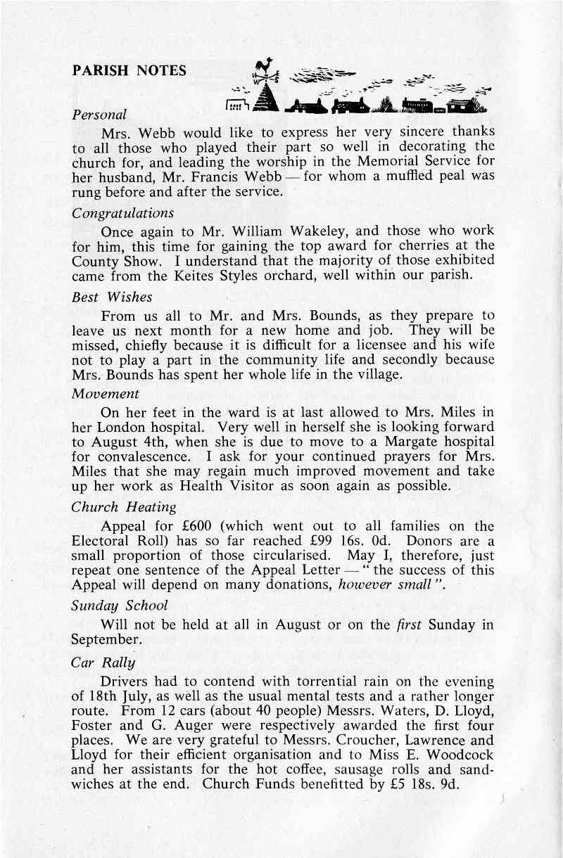 Parish Magazine page number 4 for Aug 1964