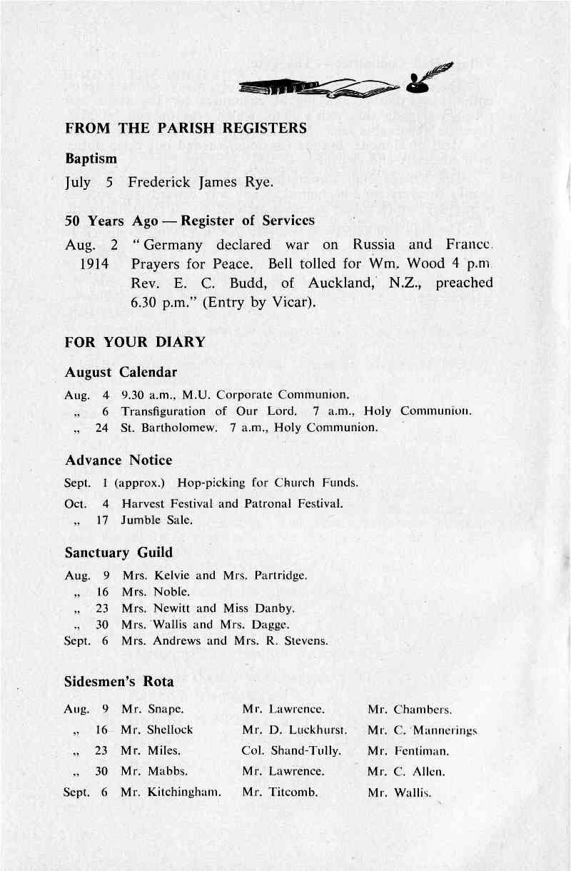 Parish Magazine page number 8 for Aug 1964