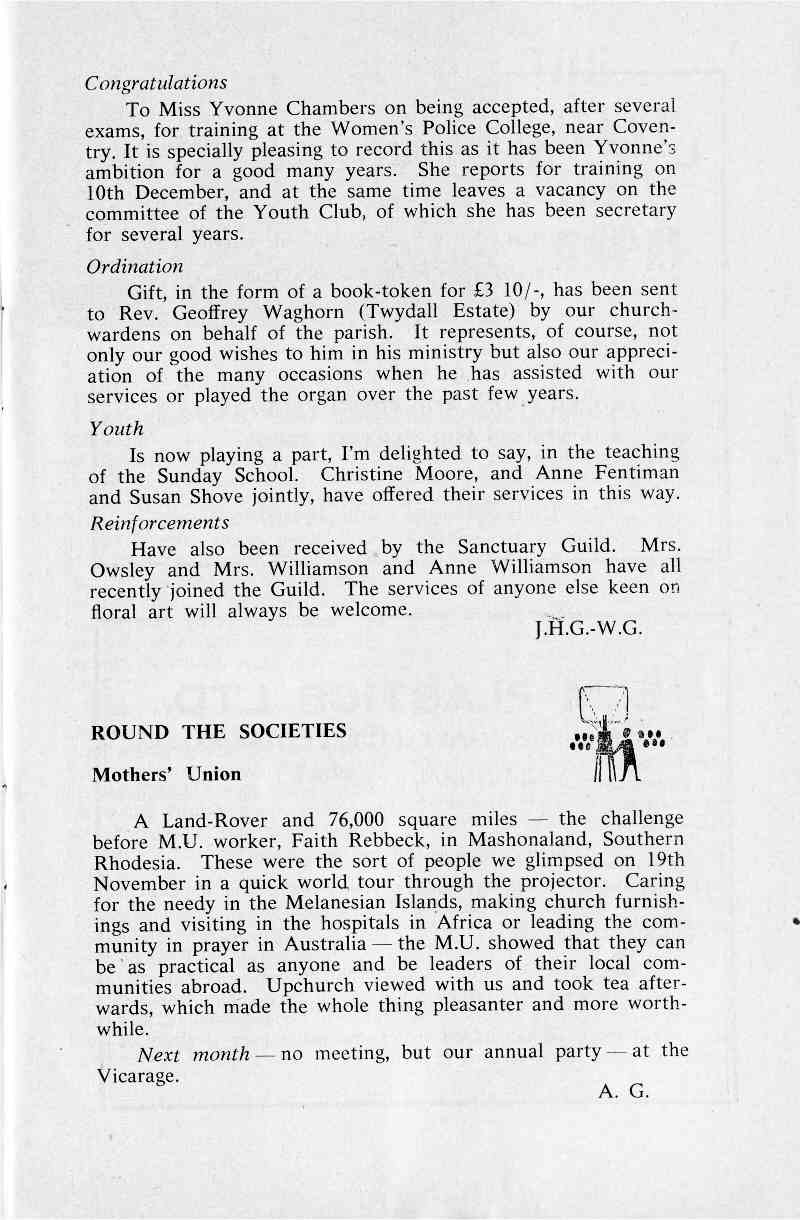 Parish Magazine page number 5 for Dec 1964