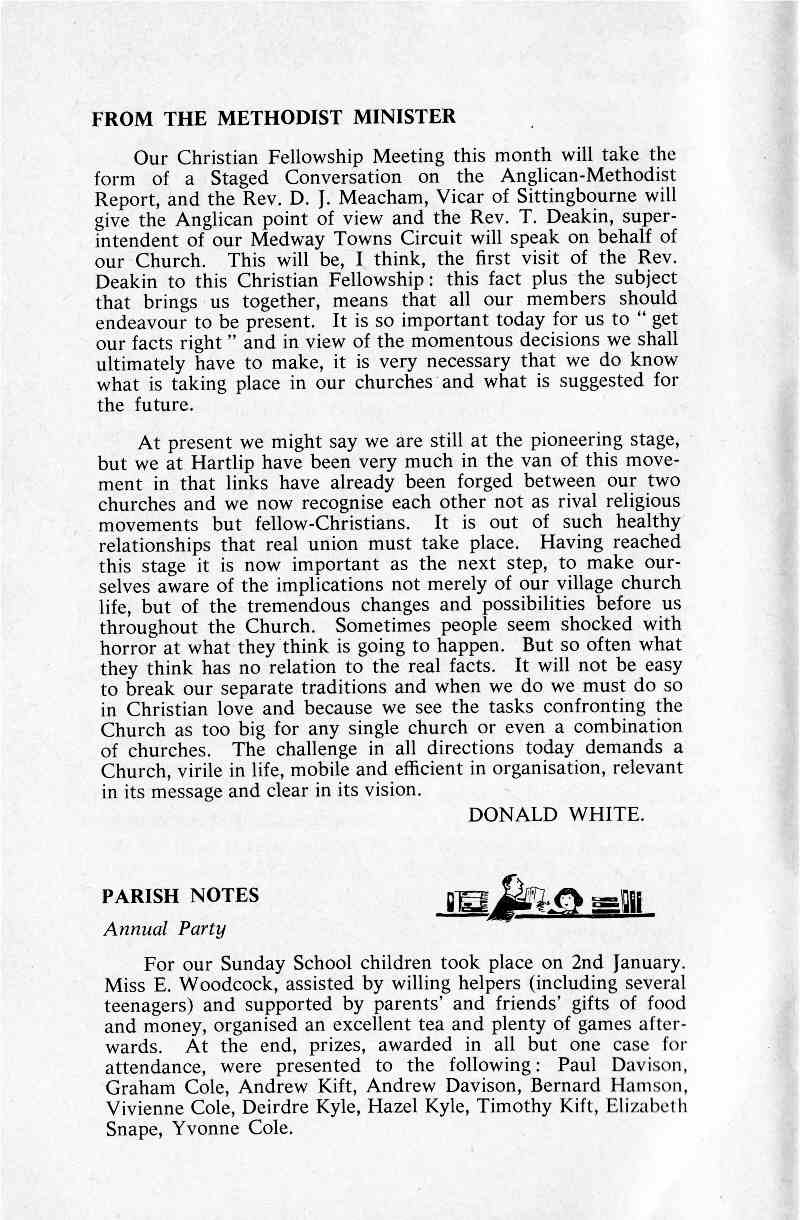 Parish Magazine page number 4 for Feb 1964