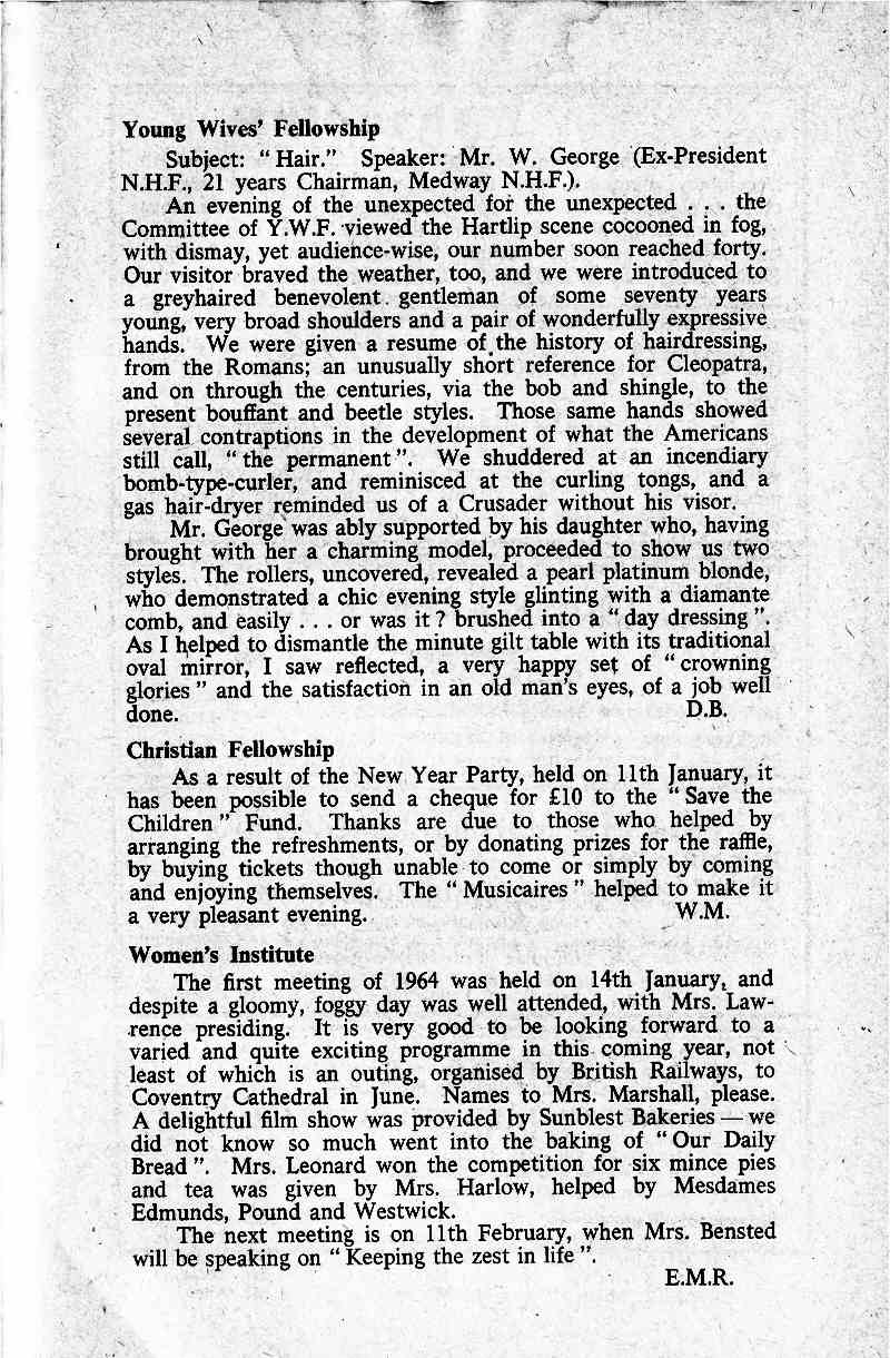 Parish Magazine page number 6 for Feb 1964