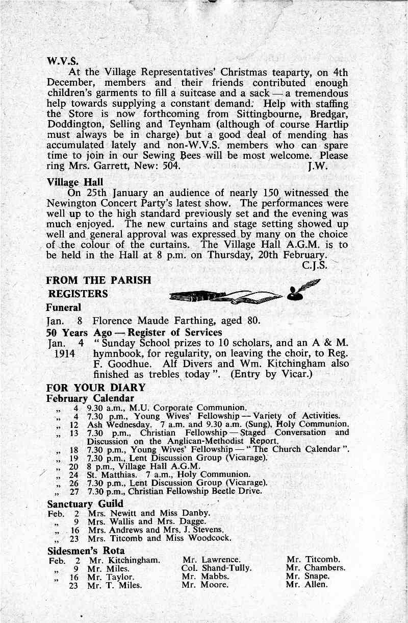 Parish Magazine page number 7 for Feb 1964