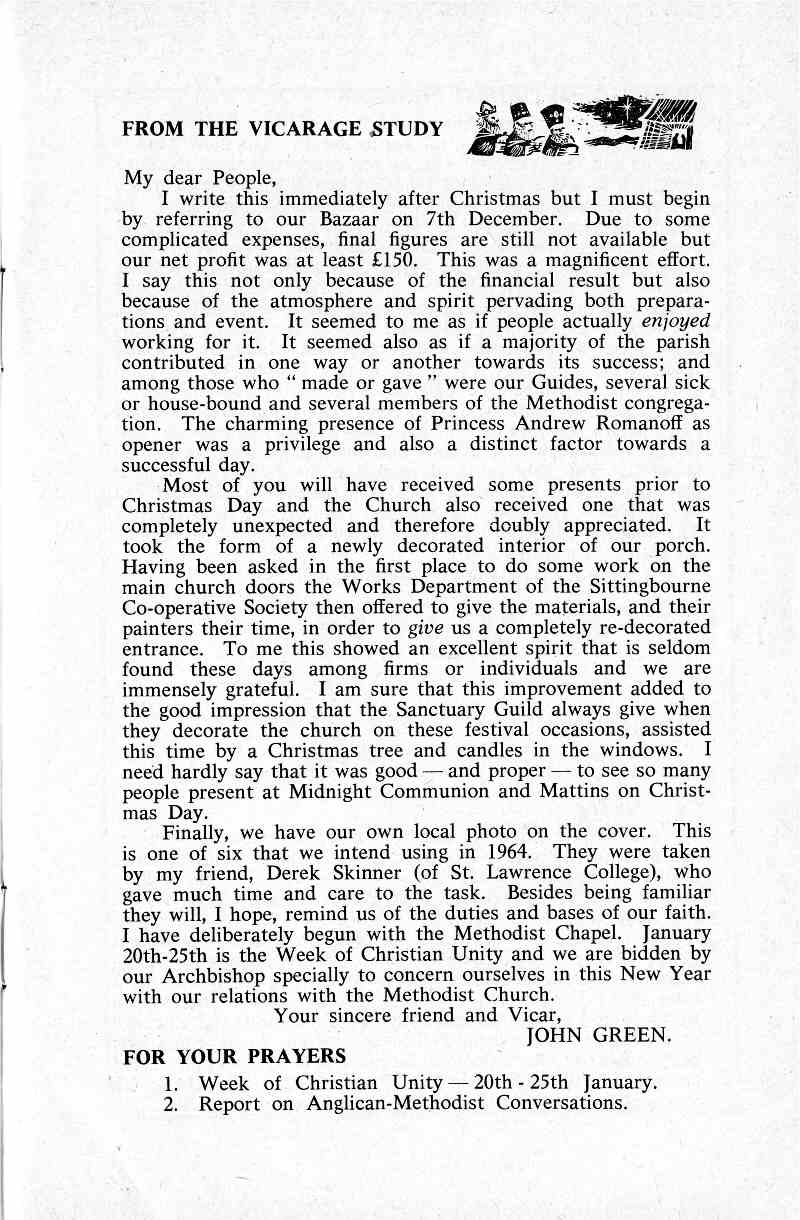 Parish Magazine page number 3 for Jan 1964