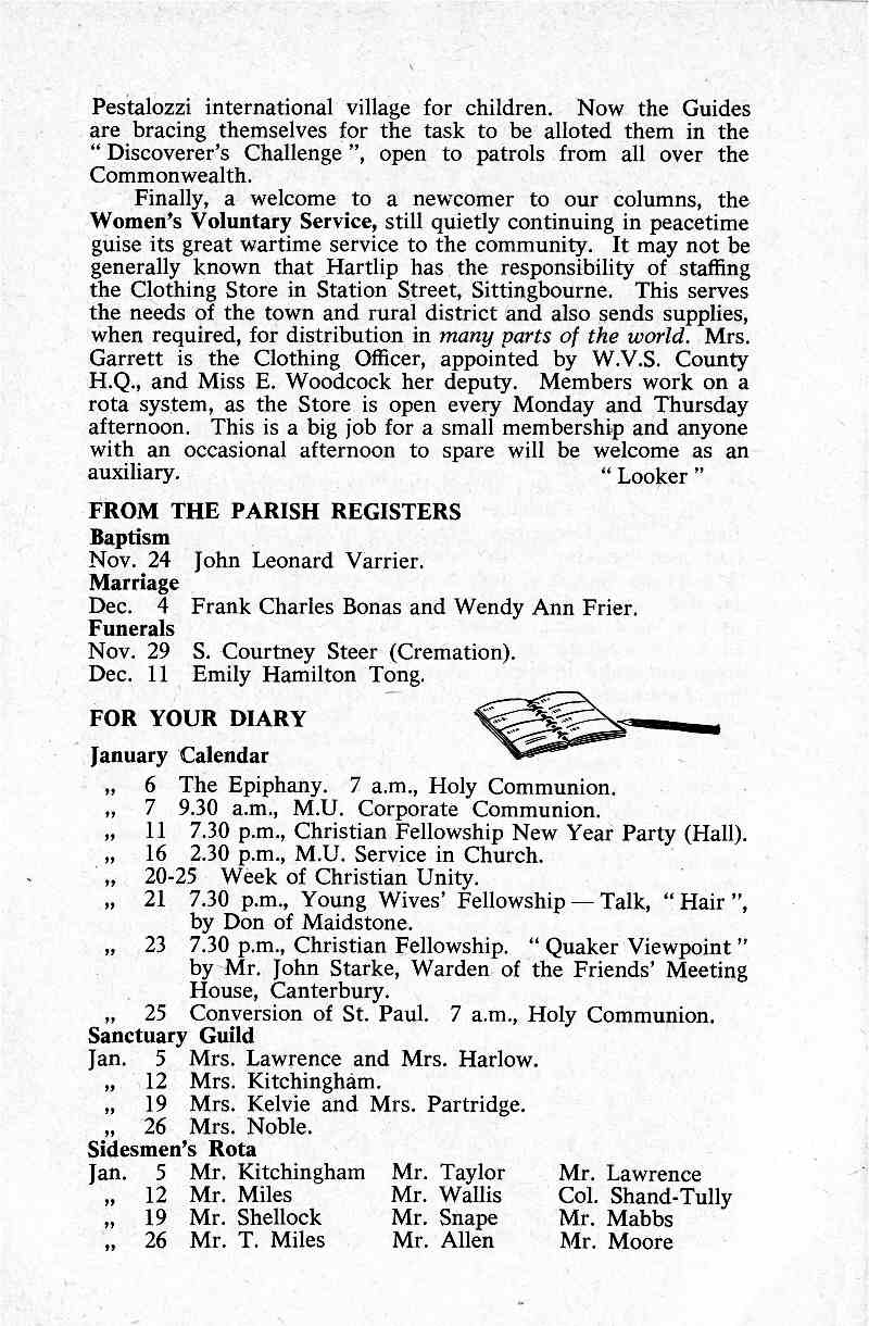 Parish Magazine page number 7 for Jan 1964