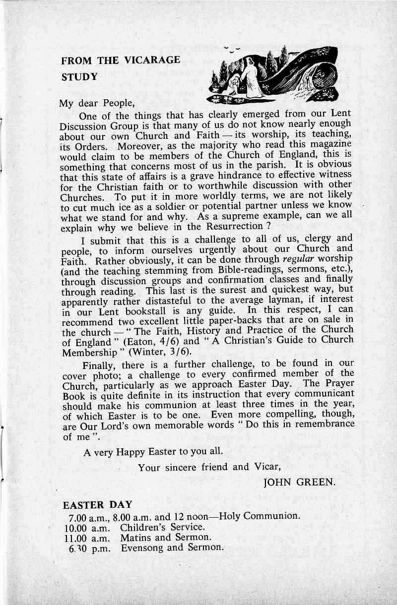 Parish Magazine page number 3 for Mar 1964