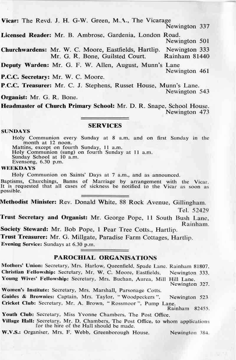 Parish Magazine page number 2 for May 1964