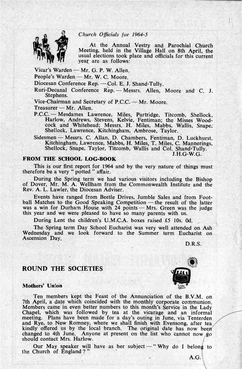 Parish Magazine page number 5 for May 1964