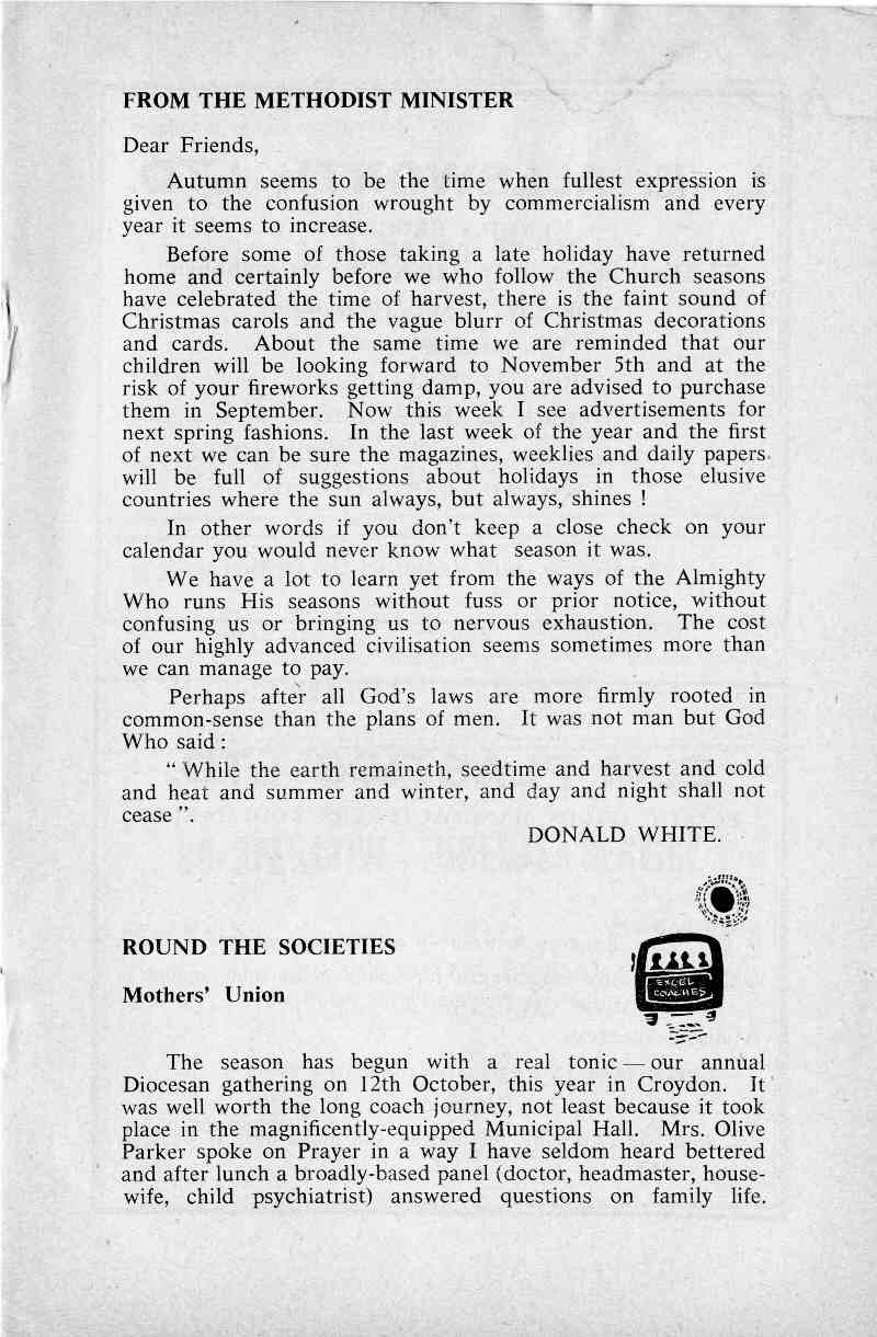 Parish Magazine page number 5 for Nov 1964