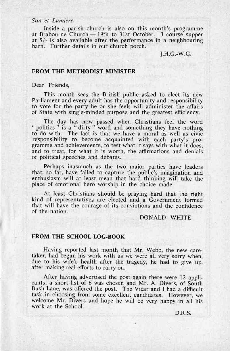 Parish Magazine page number 5 for Oct 1964