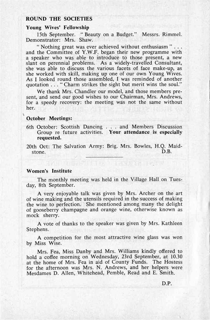 Parish Magazine page number 6 for Oct 1964