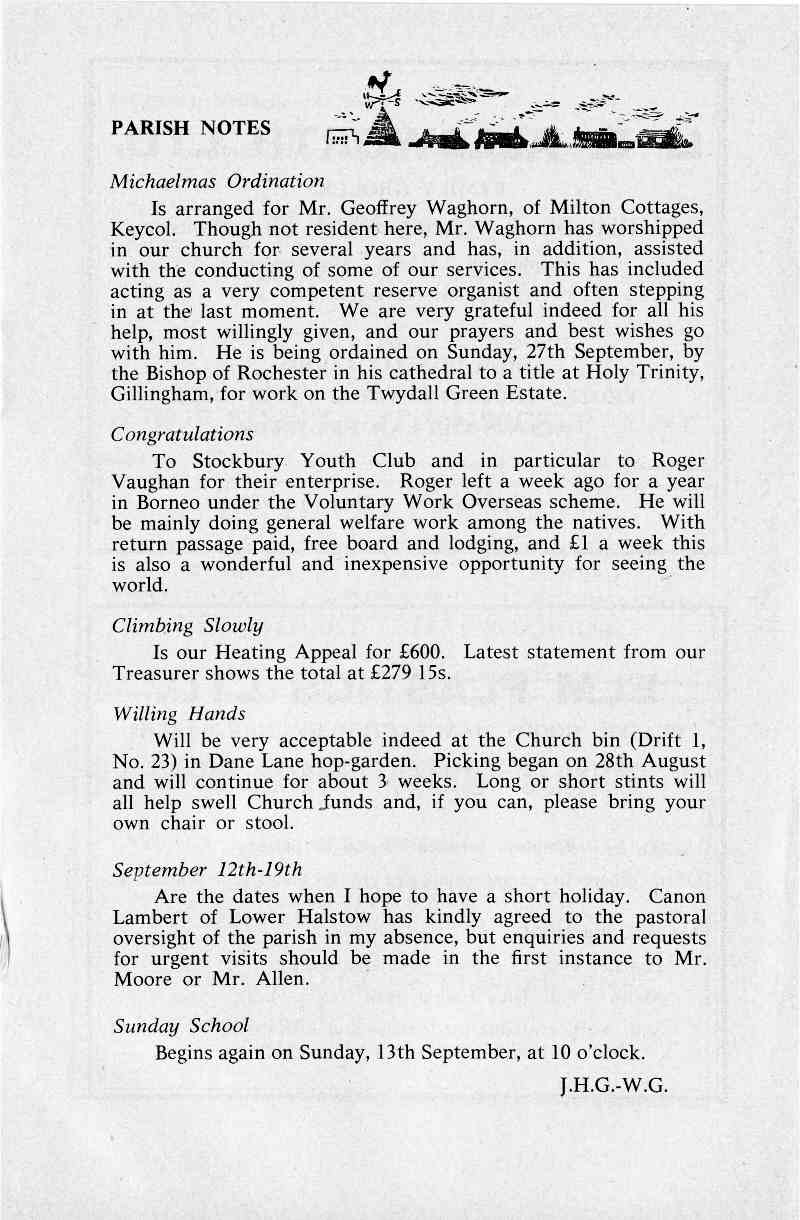 Parish Magazine page number 5 for Sep 1964