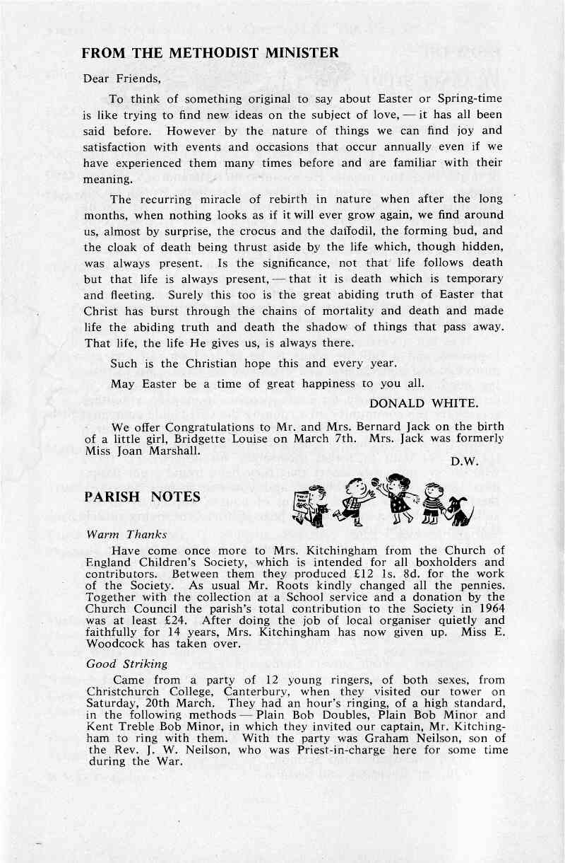 Parish Magazine page number 4 for Apr 1965