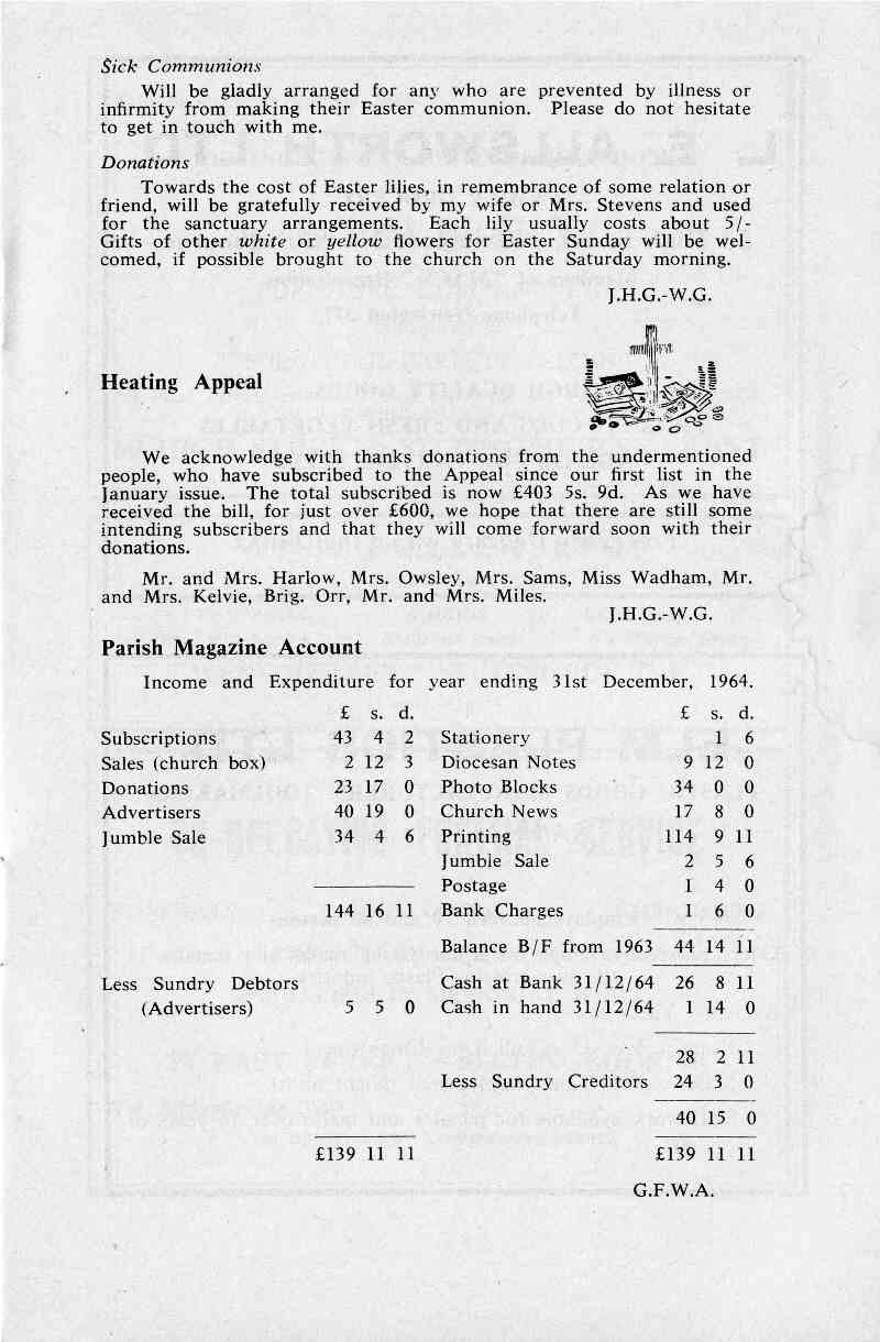 Parish Magazine page number 5 for Apr 1965