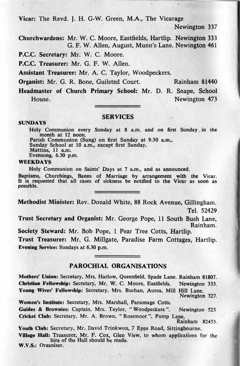 Parish Magazine page number 2 for Aug 1965