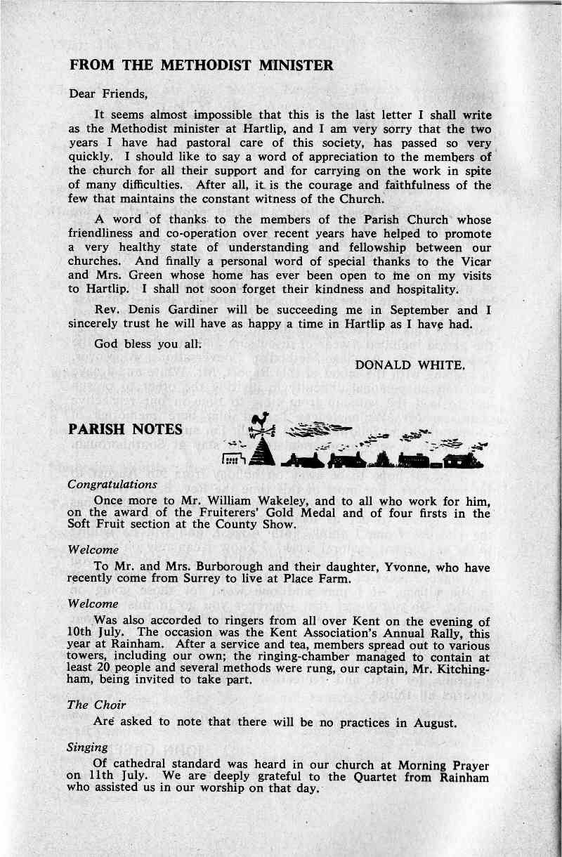 Parish Magazine page number 4 for Aug 1965