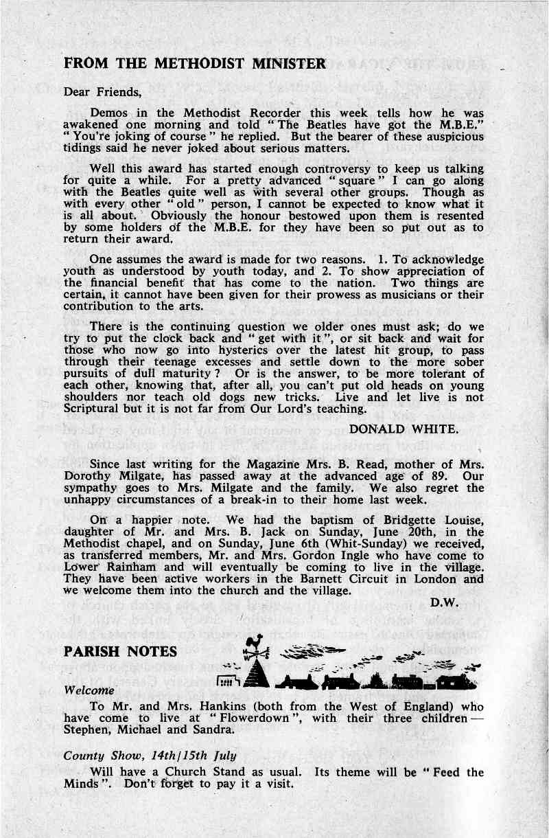 Parish Magazine page number 4 for Jul 1965