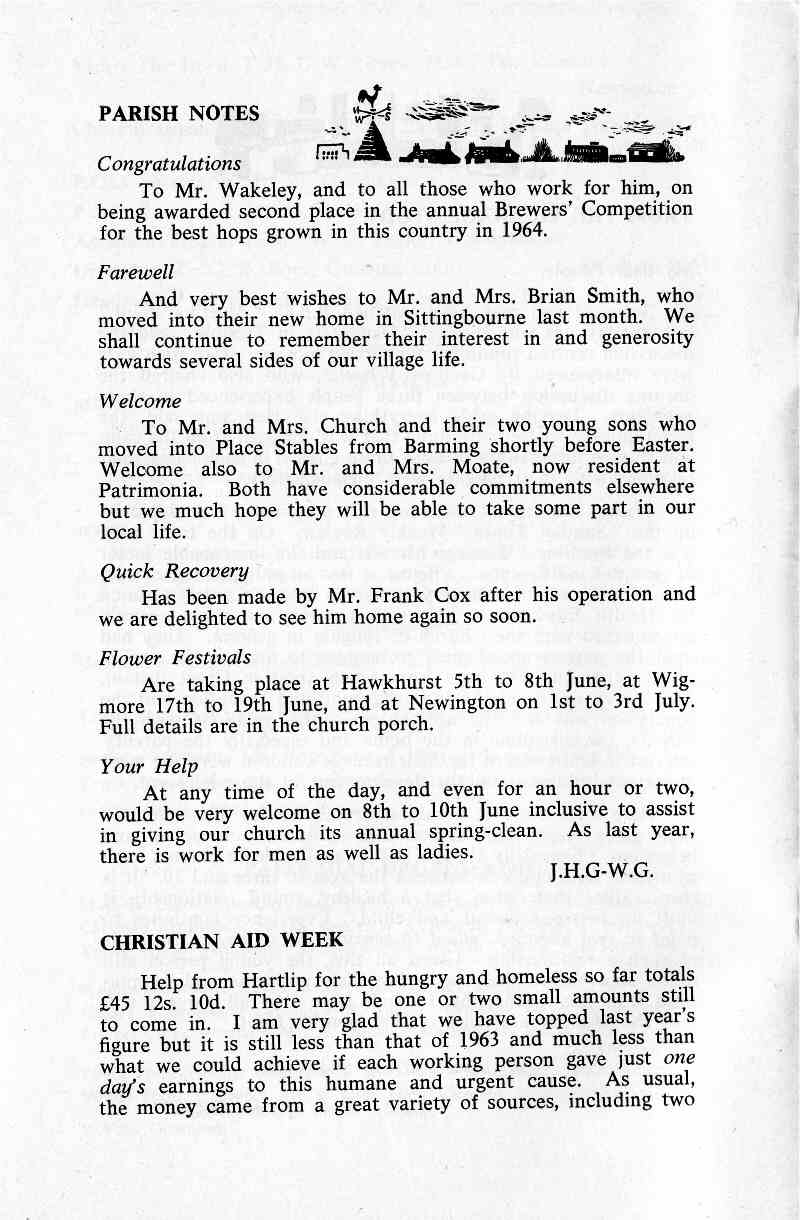 Parish Magazine page number 4 for Jun 1965