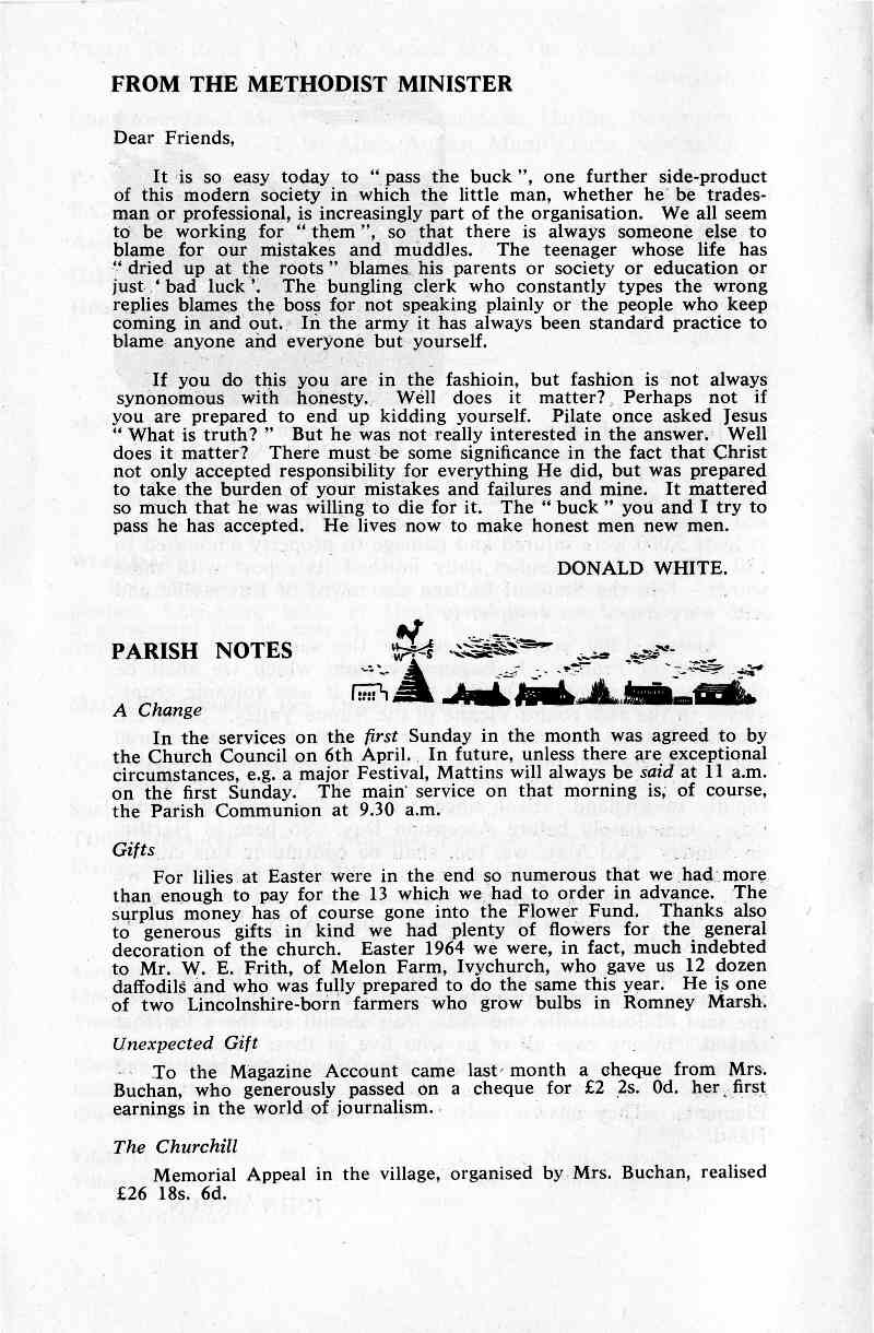 Parish Magazine page number 4 for May 1965