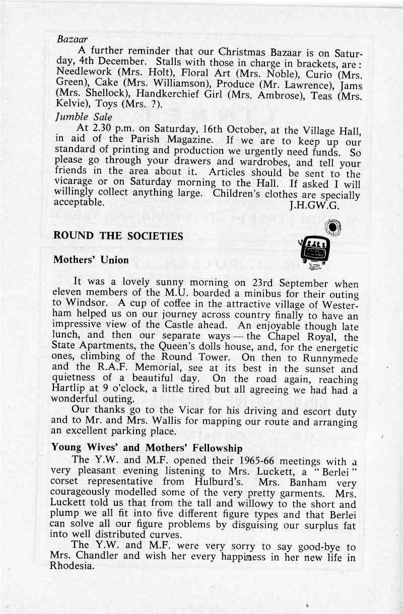 Parish Magazine page number 6 for Oct 1965