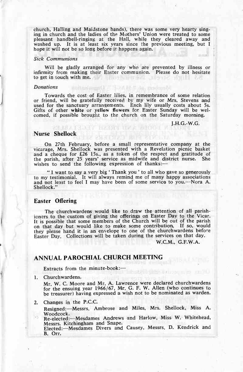 Parish Magazine page number 5 for Apr 1966