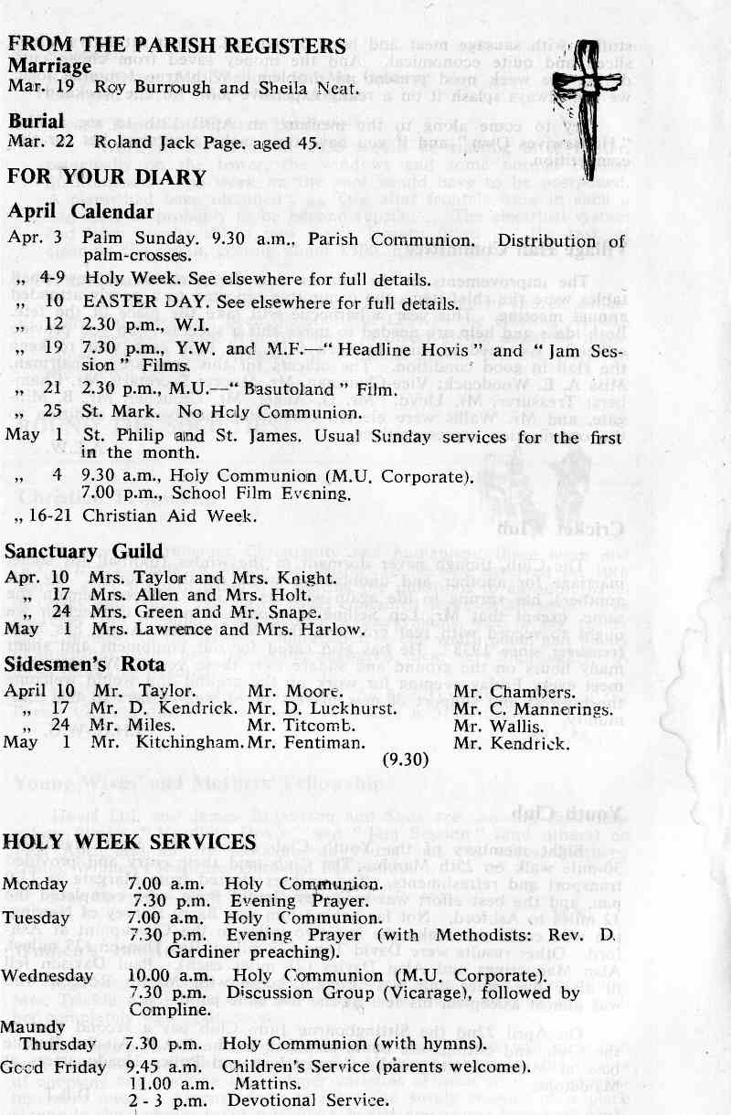 Parish Magazine page number 8 for Apr 1966